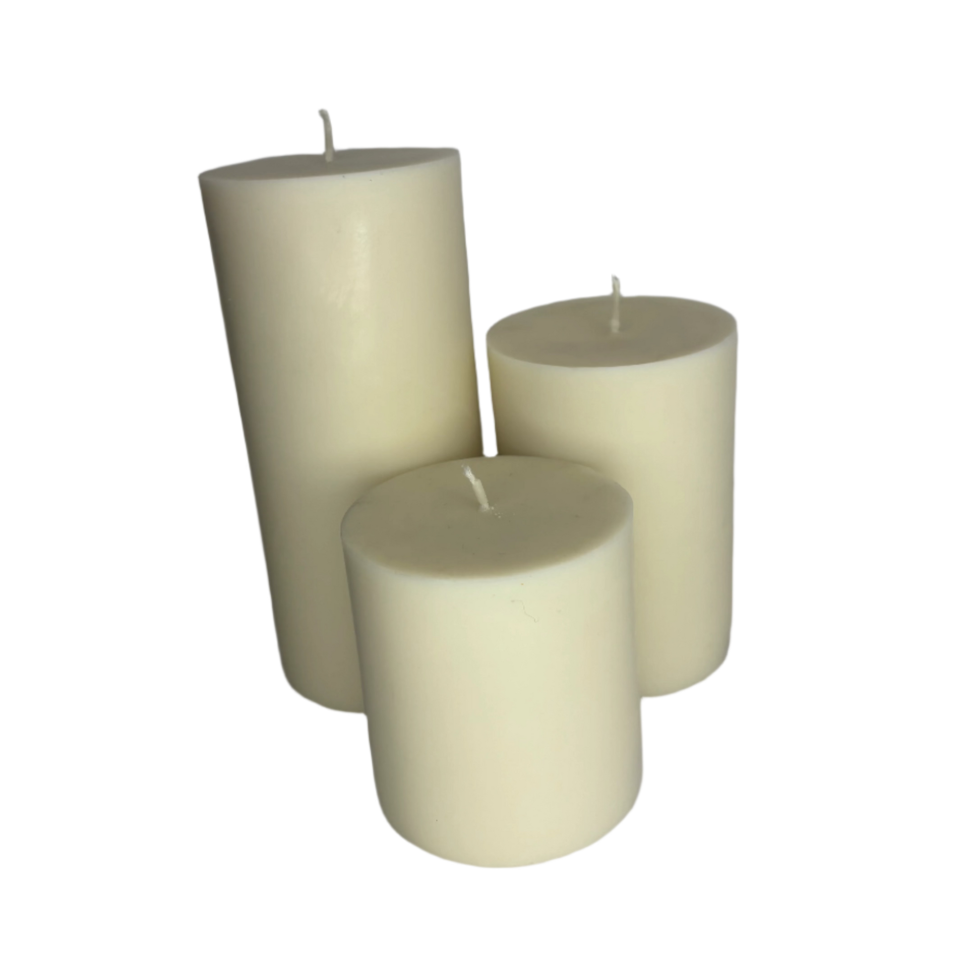 Unscented Natural Pillar Soy Candle