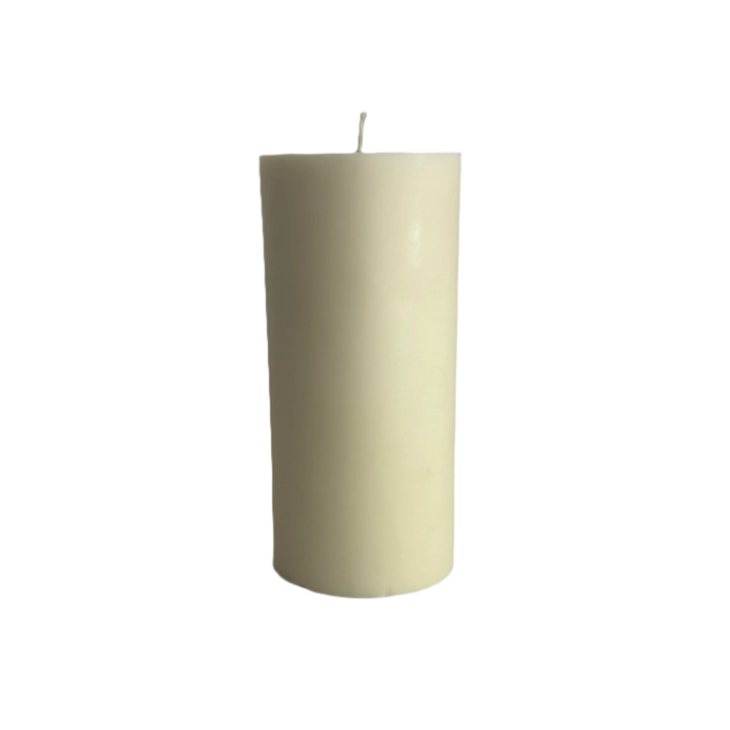 Unscented Natural Pillar Soy Candle