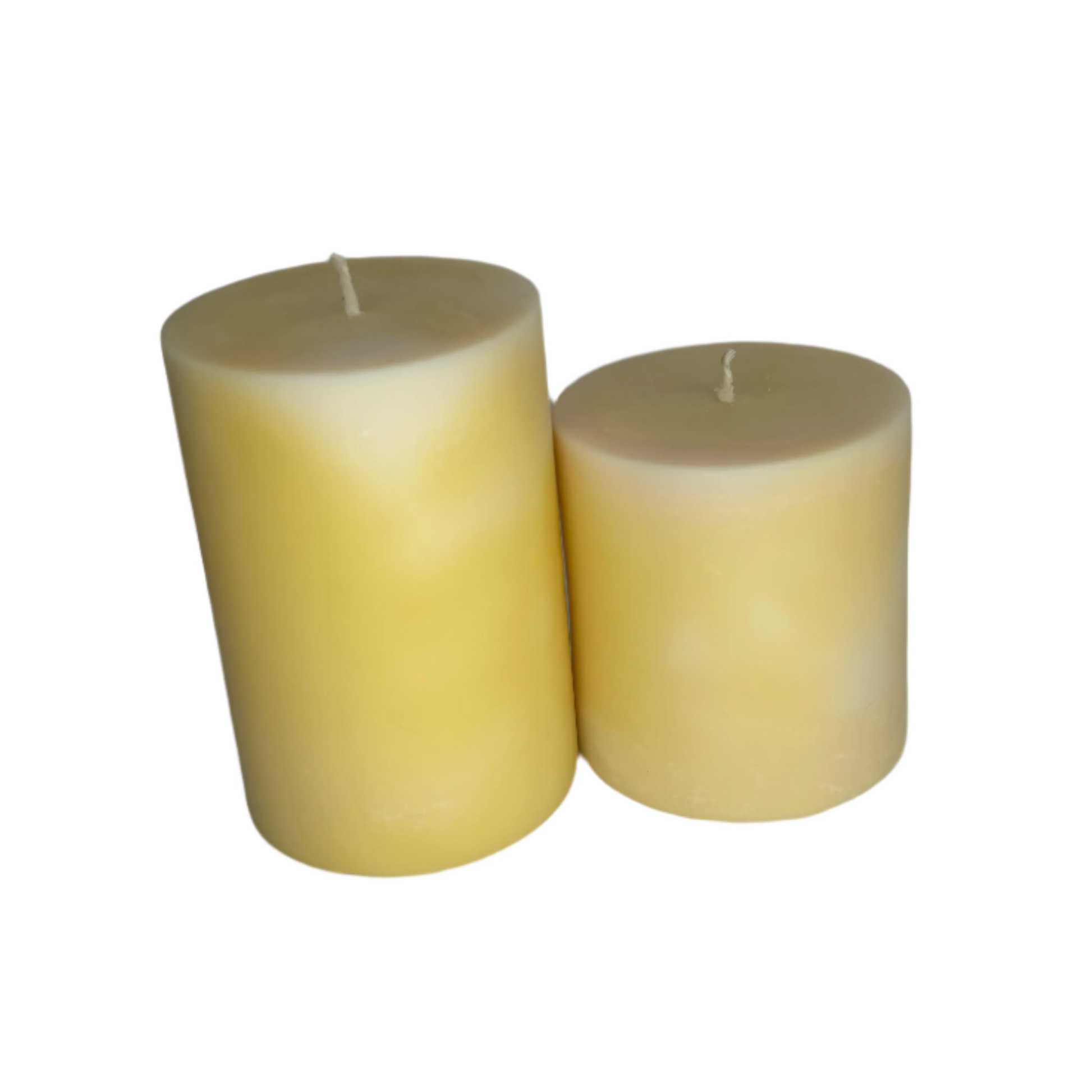 Yellow Lemon Meringue Marbled Pillar Soy Candle