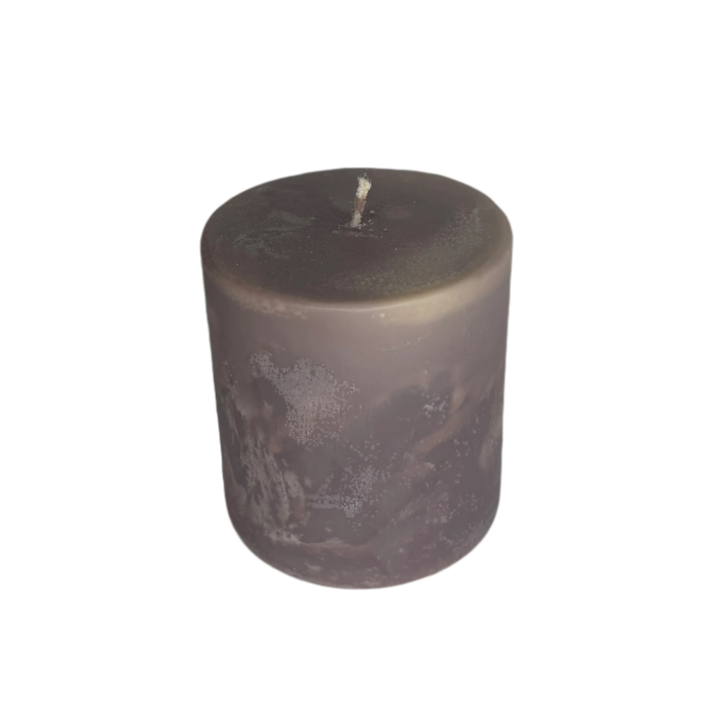 Chocolate Vanilla Marbled Pillar Soy Candle