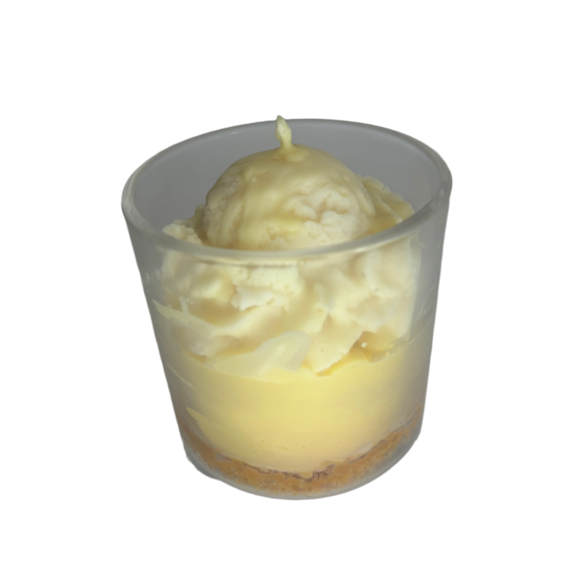 Yellow Lemon Meringue Dessert Soy Candle - Glass Jar