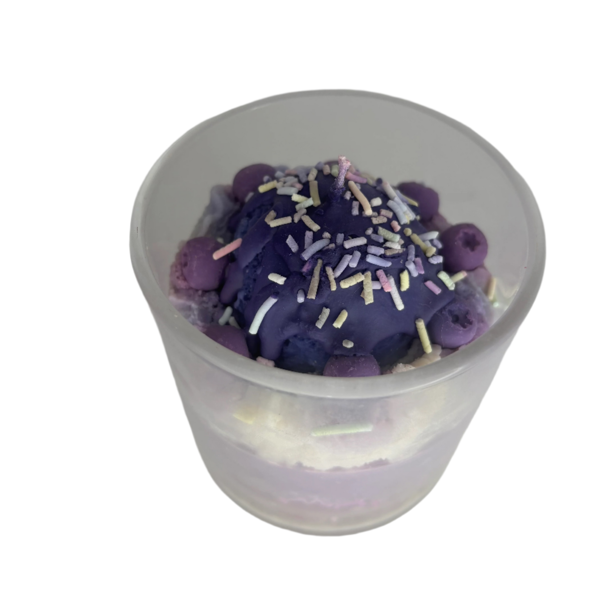 Purple Blueberry Cheesecake Dessert Soy Candle - Glass Jar
