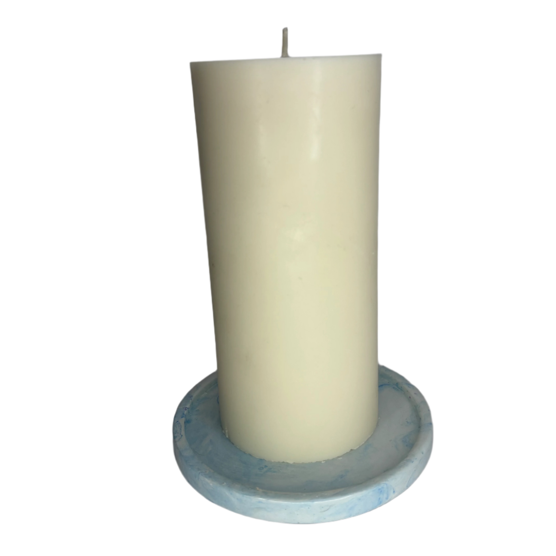 Sky Blue Eco Resin Candle Holder Plate