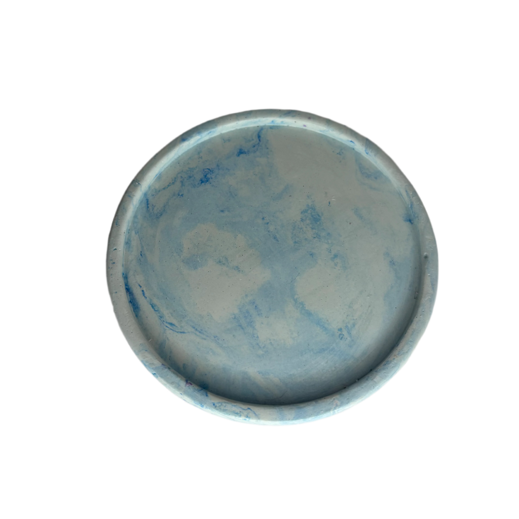 Sky Blue Eco Resin Candle Holder Plate