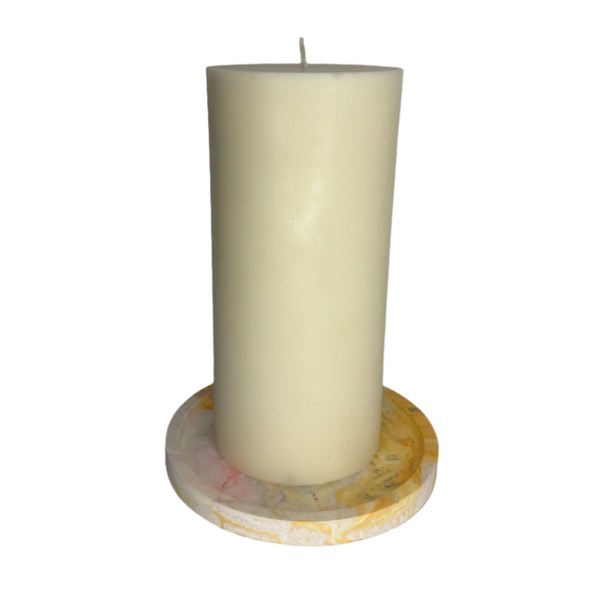 Orange and Pink Marble Eco Resin Candle Holder Plate