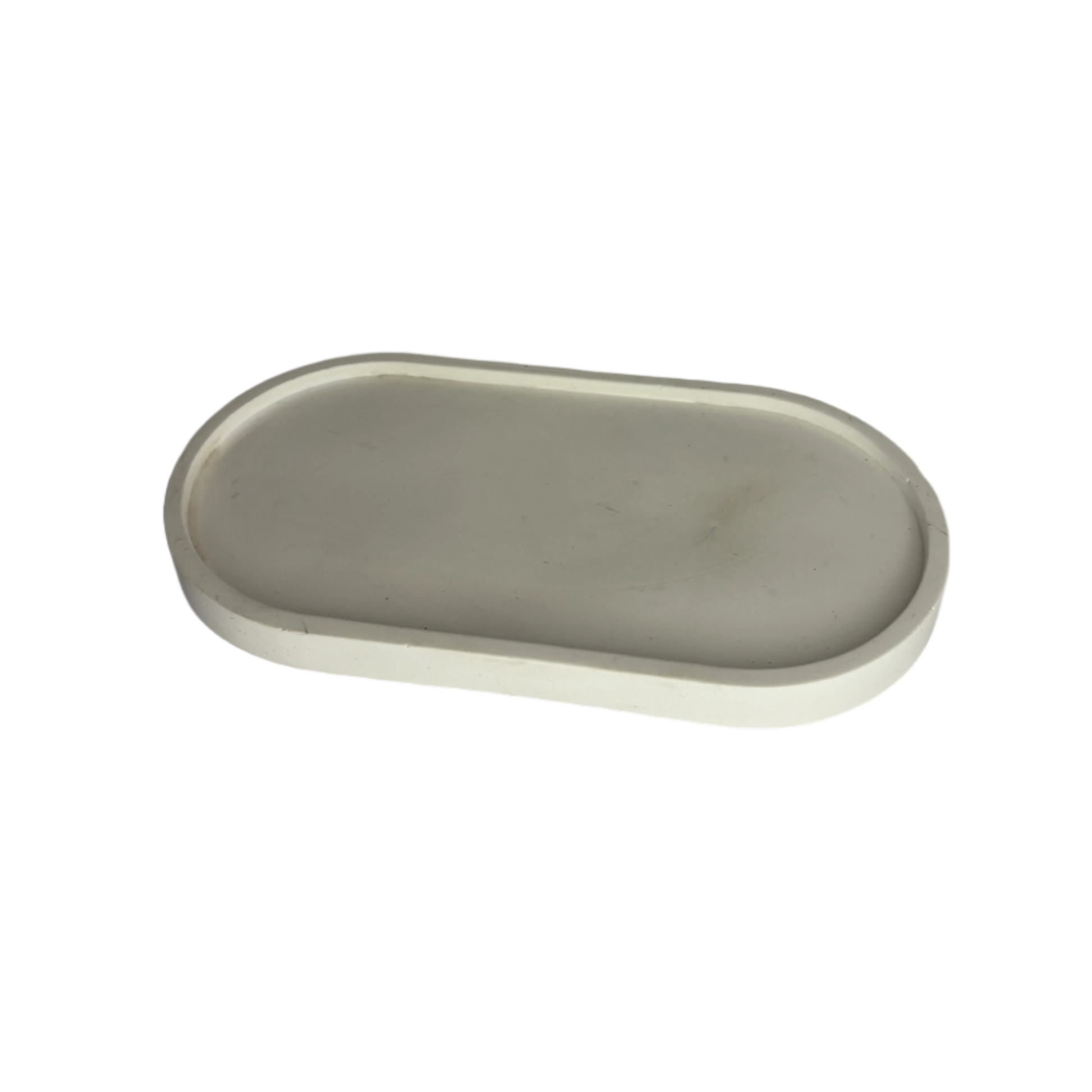 White Oval Eco Resin Candle Holder Plate