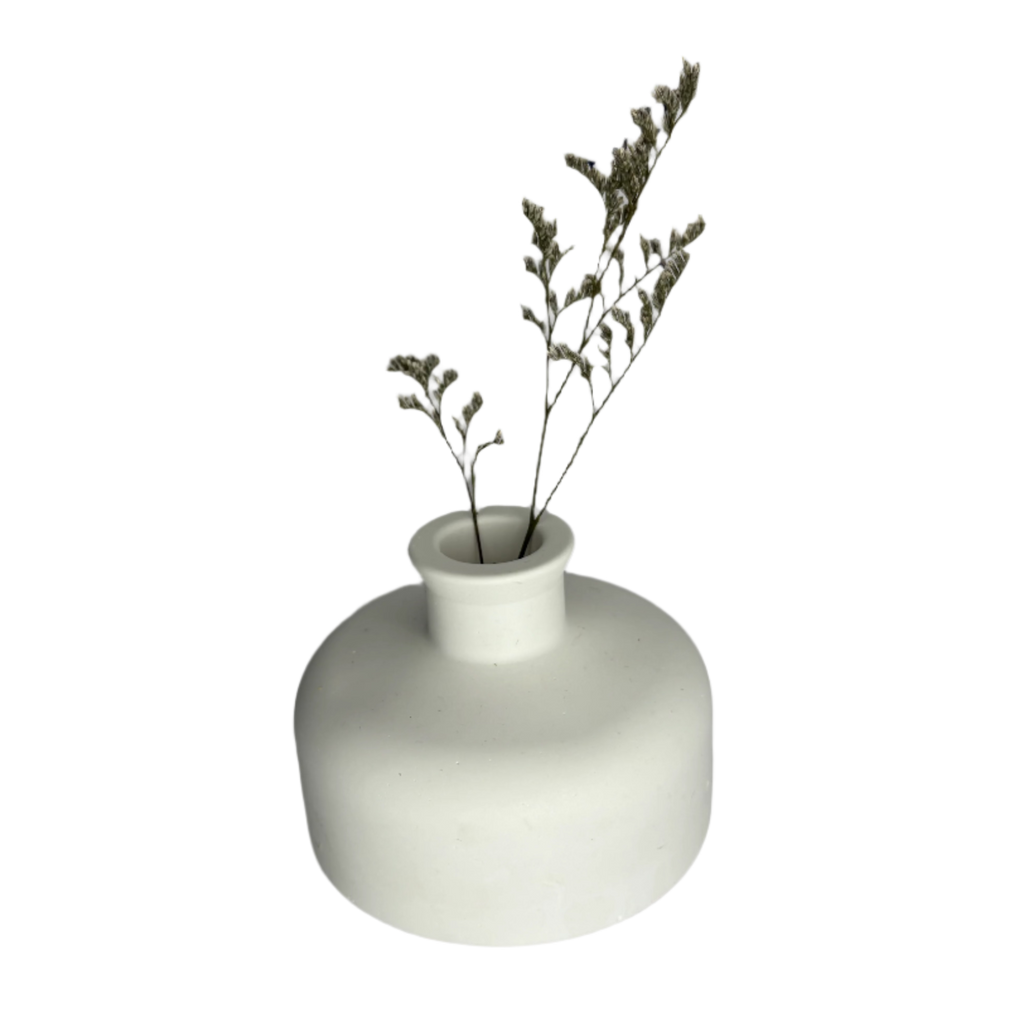 Round White Eco Resin Decorative Mini Vase
