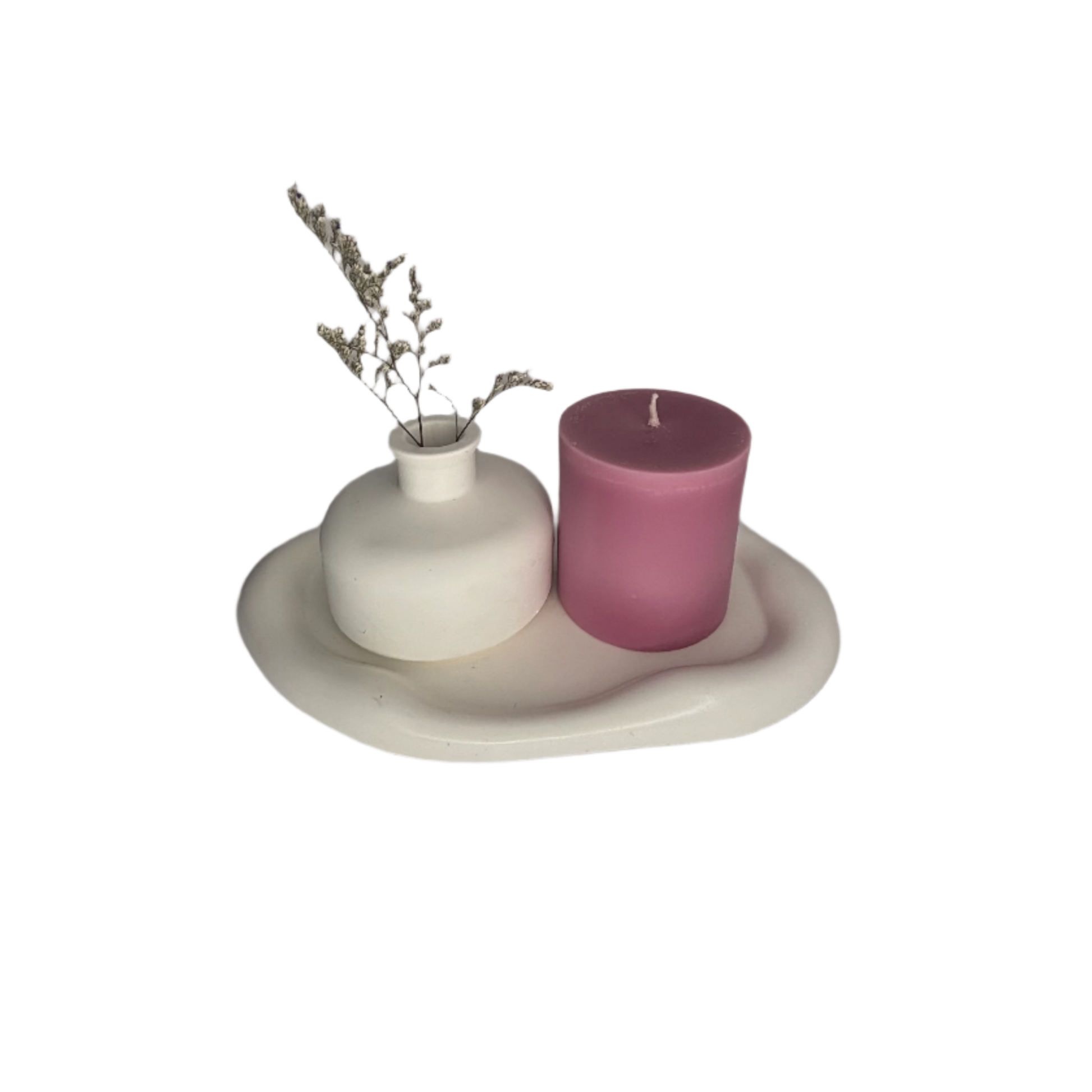 Round White Eco Resin Decorative Mini Vase