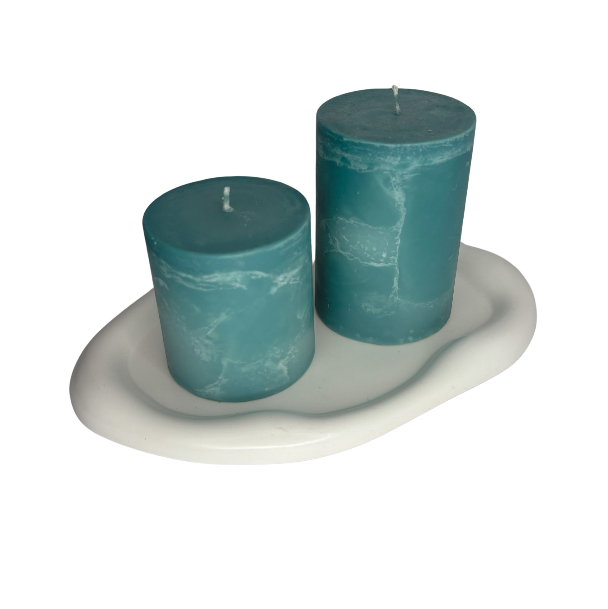 White Cloud Eco Resin Candle Holder Plate