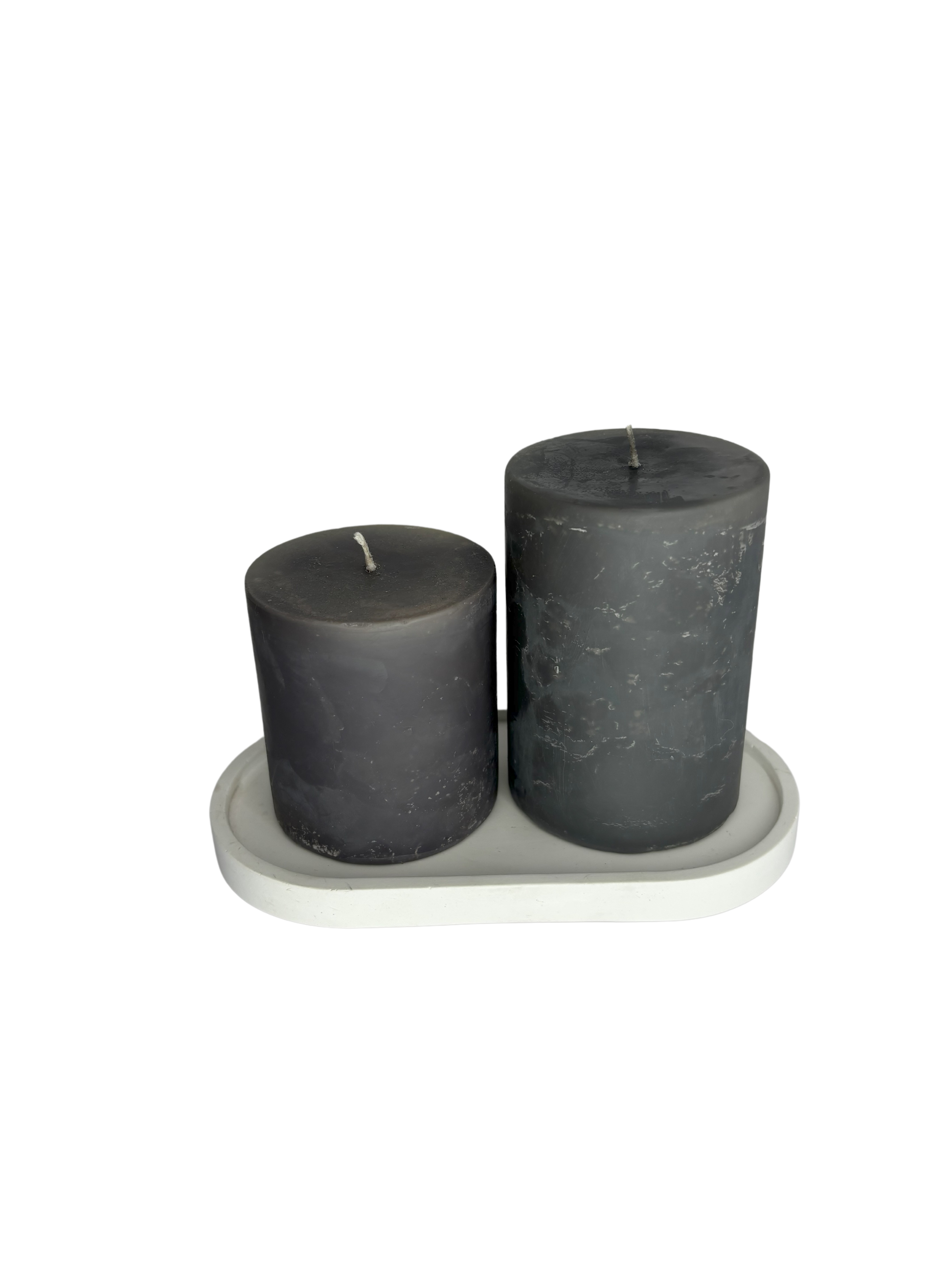 White Oval Eco Resin Candle Holder Plate