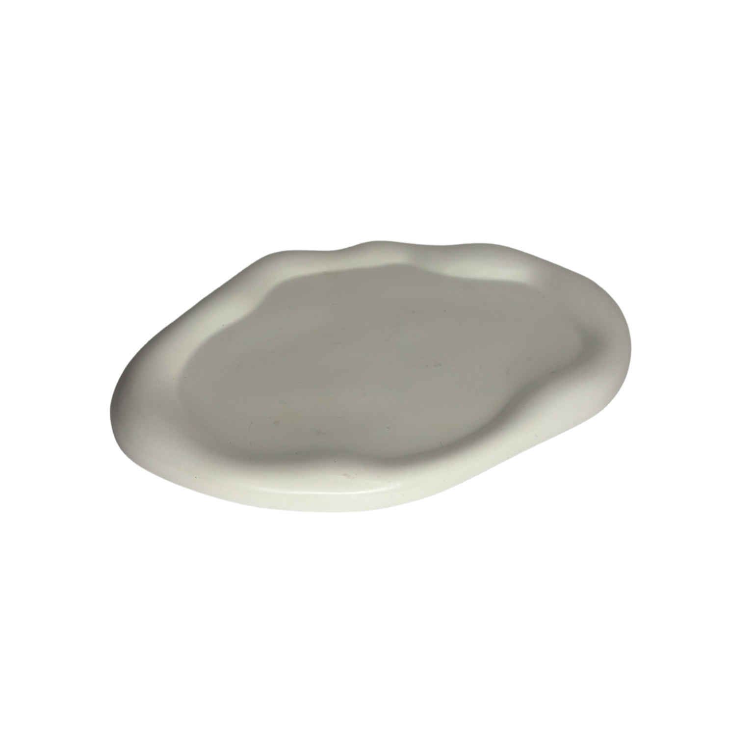 White Cloud Eco Resin Candle Holder Plate